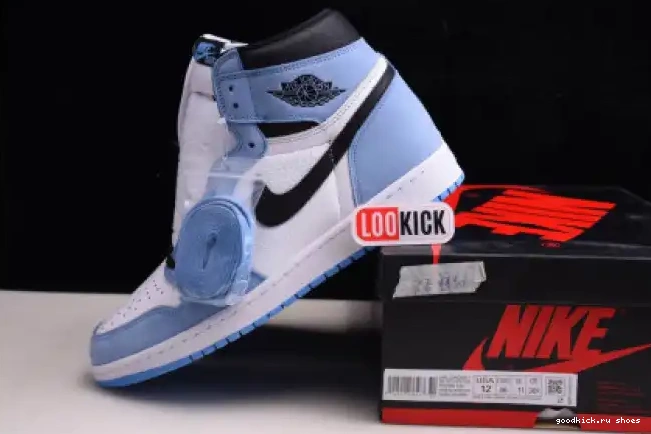 Rep RETRO 1 AIR WHITE UNIVERSITY 555088-134 BLUE JORDAN BLACK HIGH 0513